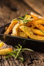 Potato Fries. Homemade potato fries with salt and rosemary