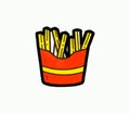 Potato fries illustration with white background