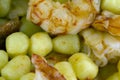 Potato gnocchi with Argentinian prawns Royalty Free Stock Photo