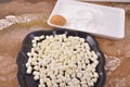 Potato gnocchi with flour aproteica Royalty Free Stock Photo