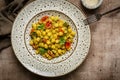 Potato Gnocchi with Pesto Sauce, Zucchini and Tomato.