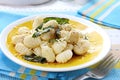 Potato Gnocchi with Sage Butter Royalty Free Stock Photo