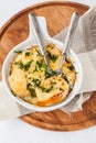 Potato gratin with herbs in batch form Royalty Free Stock Photo