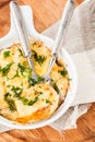 Potato gratin with herbs in batch form Royalty Free Stock Photo