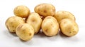 Potato group and half potatoes isolated on white background. Generative Ai Royalty Free Stock Photo