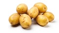 Potato group and half potatoes isolated on white background. Generative Ai Royalty Free Stock Photo