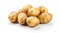 Potato group and half potatoes isolated on white background. Generative Ai Royalty Free Stock Photo