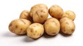 Potato group and half potatoes isolated on white background. Generative Ai Royalty Free Stock Photo