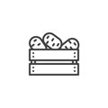 Potato harvest box line icon