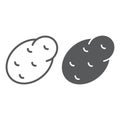 Potato line and glyph icon, vegetable and diet