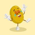 Potato mascot and background Happy pose Royalty Free Stock Photo