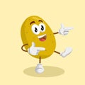 Potato mascot and background Hi pose Royalty Free Stock Photo