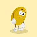 Potato mascot and background sad pose Royalty Free Stock Photo