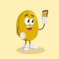 Potato mascot and background with selfie pose Royalty Free Stock Photo