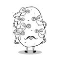 Potato and monoculars coloring book vector