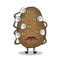 Potato and monoculars pop art vector illustration