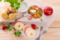 Potato pancakes with apfel and strawberry