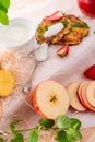 Potato pancakes with apfel and strawberry