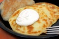 Potato Pancakes with Applesauce and Sour Cream