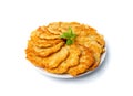 Potato Pancakes, Draniki, Deruny, Potato Latkes, Latkas, Irish Cakes, Raggmunk or Boxties Isolated on White Royalty Free Stock Photo