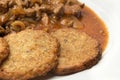 Potato pancakes with meat mixture