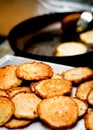 Potato Pancakes Preparation & Serving Royalty Free Stock Photo