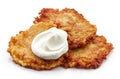 Potato pancakes on white background Royalty Free Stock Photo
