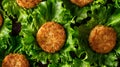 Homemade hamburger patties with lettuce on a dark background