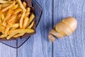 Potato peeled and cutted by hand