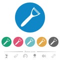 Potato peeler solid flat round icons