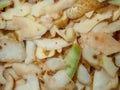 Potato peelings close-up.