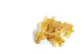 Potato peelings on white background