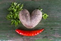 A potato and a pepper - a heart and a smile