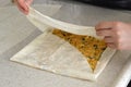 Potato pie pictures with homemade phyllo dough Royalty Free Stock Photo