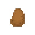 Potato pixel art. Vegetable pixelated. Old game graphics. 8 bit Vector illustration