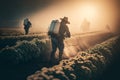 potato planter spraying insecticide, Generative AI