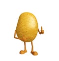 Potato with pointing pose Royalty Free Stock Photo