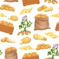 Potato products seamless pattern