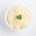 Potato puree or mashed potatoes in a bowl Royalty Free Stock Photo
