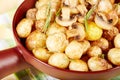 Potato roasted with mushrooms, vegetarian food
