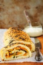 Potato Roll with Vegetable Filling, copy space for your text