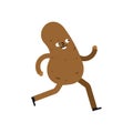 Potato is running. Sports vegetable. Vector illustration