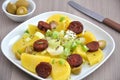 Potato Salad with Chorizo Royalty Free Stock Photo