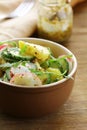 Potato salad with cucumber and radish Royalty Free Stock Photo