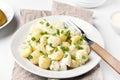 Potato salad with eggs and green onion Royalty Free Stock Photo