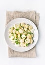 Potato salad with eggs and green onion Royalty Free Stock Photo