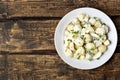 Potato salad with eggs and green onion Royalty Free Stock Photo