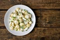 Potato salad with eggs and green onion Royalty Free Stock Photo