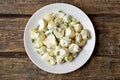 Potato salad with eggs and green onion Royalty Free Stock Photo