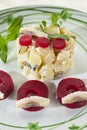 Potato salad with herring and beets Royalty Free Stock Photo